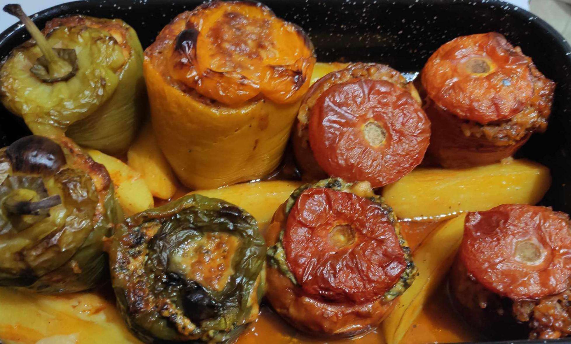 Stuffed tomatoes and peppers