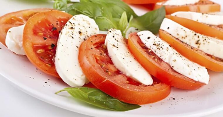 caprese salad with tomatoes and basil