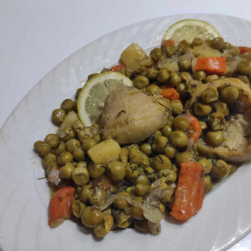 green and artichoke hearts a traditiona; greek dish