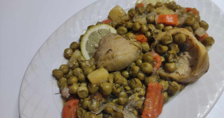 green and artichoke hearts a traditiona; greek dish