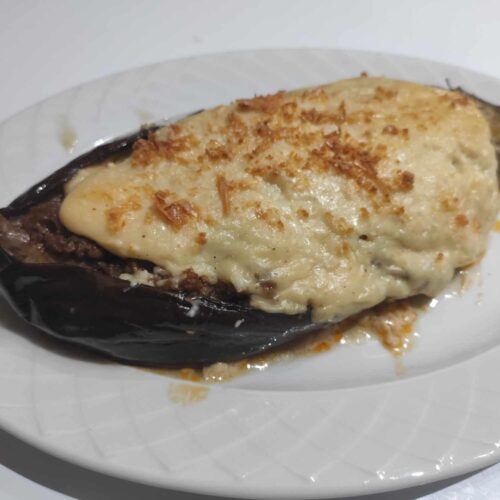 papoutsakia with beschamel
