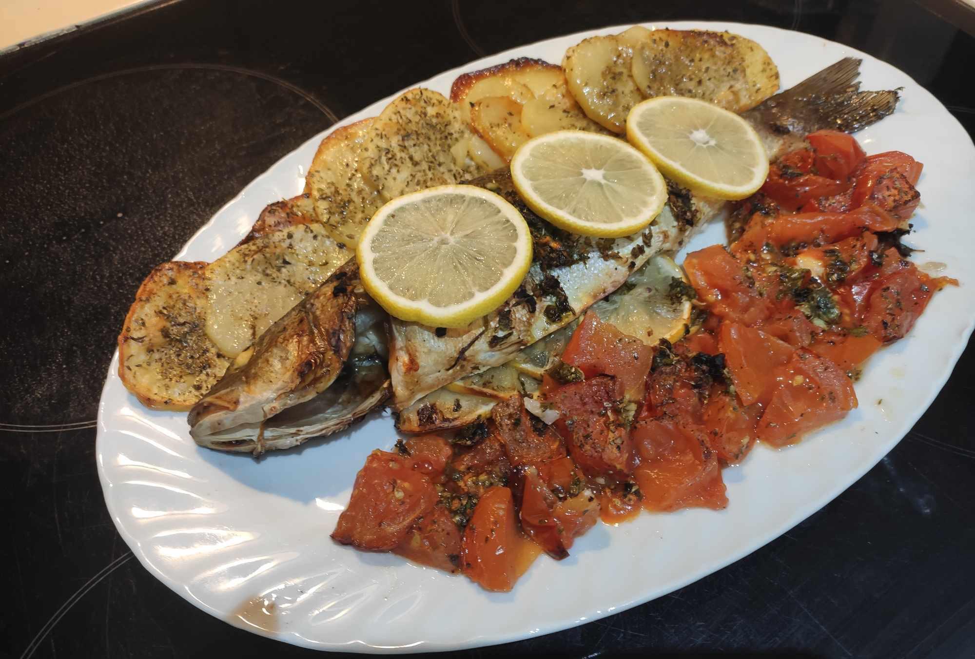 Sardinian Baked Seabass