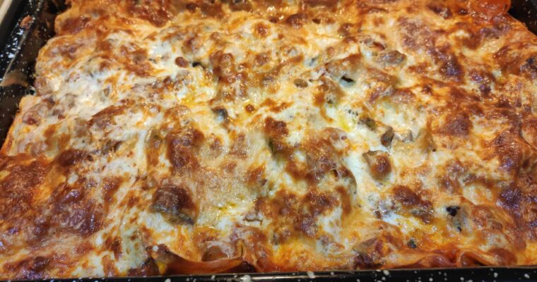 vegetable lasagna with a rich veg ragu sauce