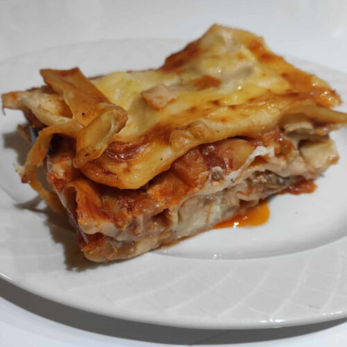 vegetable lasagna porrtion fior the serving