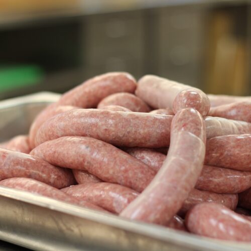 JJust prepared Classic Italian Sausage to be linked.