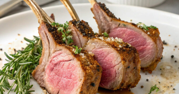 Lamb chops marinated with garlic, lemon, and herbs, perfect for Easter celebrations and family gatherings.