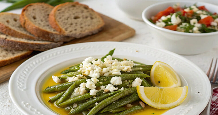 Fasolakia with Avgolemono (Greek Green Beans with Egg-Lemon Sauce)