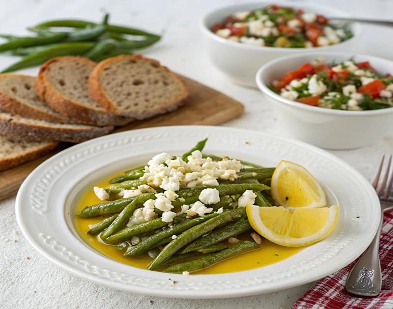 Fasolakia with Avgolemono (Greek Green Beans with Egg-Lemon Sauce)