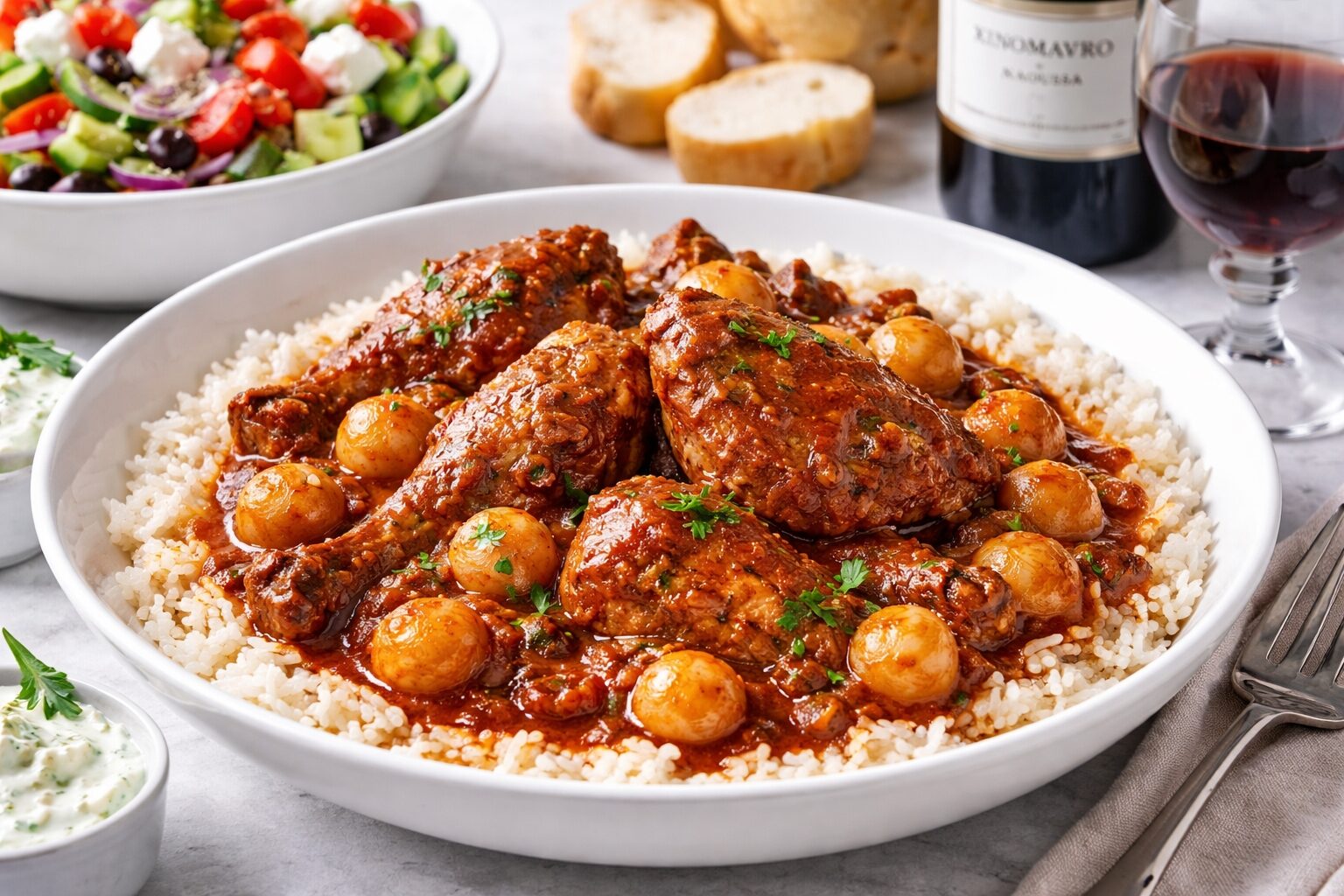 Rooster Stifado (Κόκορας Στιφάδο)